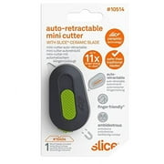 Slice Retract Mini Cutter Utility Knife, 1 Pack, Gray, Green