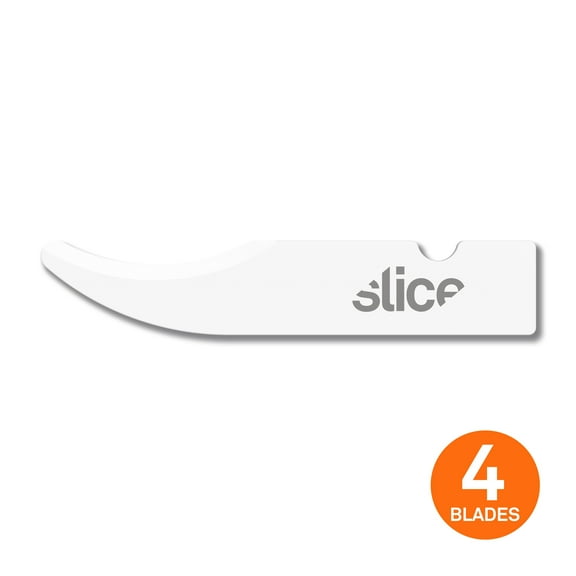 Slice 10536 Replacement Seam Ripper Blades - Rounded Tip | Stitch Unpicker and Thread Cutter | Finger-Friendly, Micro Ceramic Safety Blade - Pack of 4