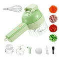 thumbnail image 1 of Slice Ease Electric Chopper, 4 in 1 Multi-Functional Portable Electric Vegetable Cutter Set, Wireless Grinder, for Home Kitchen Garlic, Peppers, Onions, Meat (Green, Upgraded 800mAh), 1 of 9