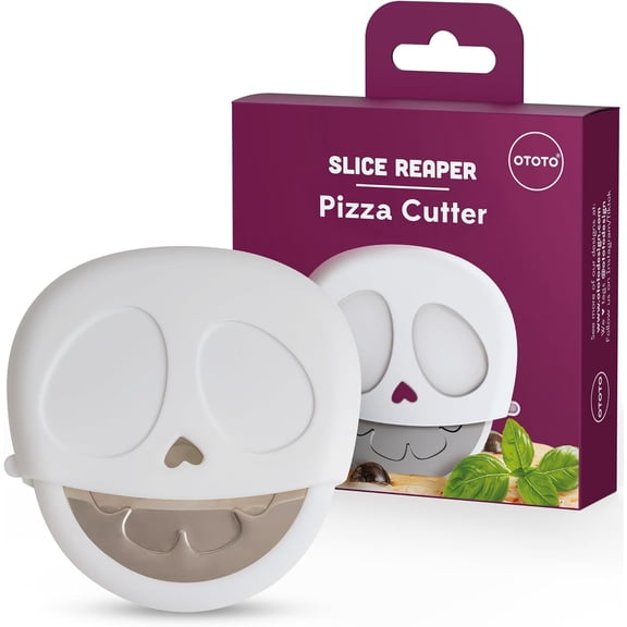 Slice Reaper Pizza Cutter Wheel - Funny Gifts, Grim Reaper Halloween Gifts Cute Kitchen Accessories, Pizza Slicer with Cover, Kitchen Gothic Spooky Gifts, Stainless Steel Handheld