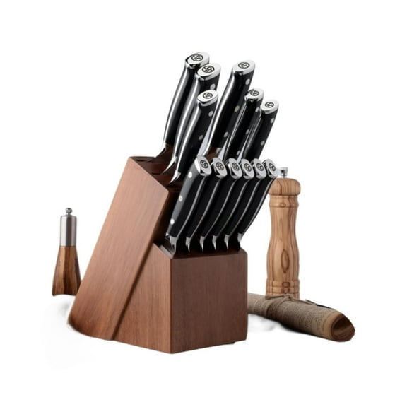 Slice Series 12-Piece Knife Set – High Carbon German Steel Blades with Ergonomic Pakkawood Handles, Magnetic Clasp Gift Box