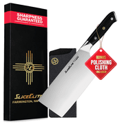 Slice Series 7-Inch Cleaver Knife   High Carbon German Steel Blade with Ergonomic Pakkawood Handle, with Options of Durable Polymer and Premium Leather Sheaths Cleaver Knife