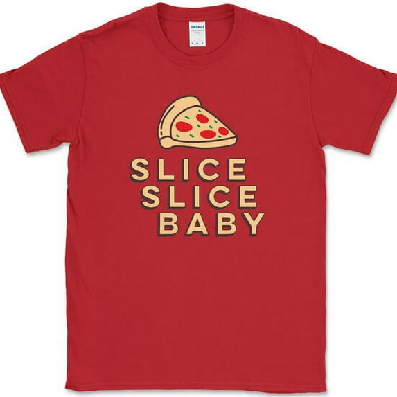 Slice Slice Baby T-Shirt Funny Pizza Ice Ice Food Humor Graphic Tee - Red, 3XL