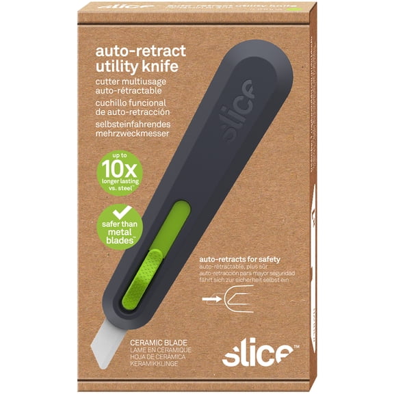 Slice 10558 Utility Knife: 6.06" Handle Length, Retractable Nylon Handle