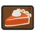 thumbnail image 1 of Slice of Pumpkin Pie Applique Multi-Color Embroidered Hook & Loop Patch - 3.5 Inch Large, 1 of 5