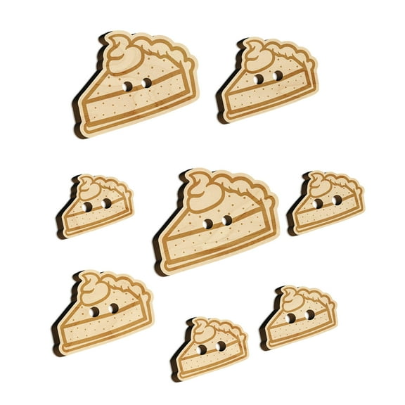Slice of Pumpkin Pie Wood Buttons for Crochet Knitting Sewing DIY Craft - Various Sizes (8pcs)