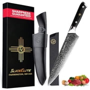 Elite Series 8-Inch Damascus Chef Knife   VG10 Steel Blade with Forged Carbon Fiber Handle, Dual Sheaths, and Polishing Cloth
