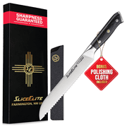 SliceElite Slice Series 8 Inch Bread Knife High Carbon German Steel Pakkawood Handle Serrated Edge Kitchen Bread Cutter Sourdough Slicer Cake Cutting Fruit Vegetable Tool Sandwich Chef Gift Blade