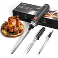 thumbnail image 1 of SliceMaster Cordless Electric Knife, 45W High-Torque Motor, 9.3" & 10.9" 420 Stainless Steel Blades, Waterproof Rechargeable Electric Carving Knife, Type-C Charge, Safety Lock, Black, 1 of 10