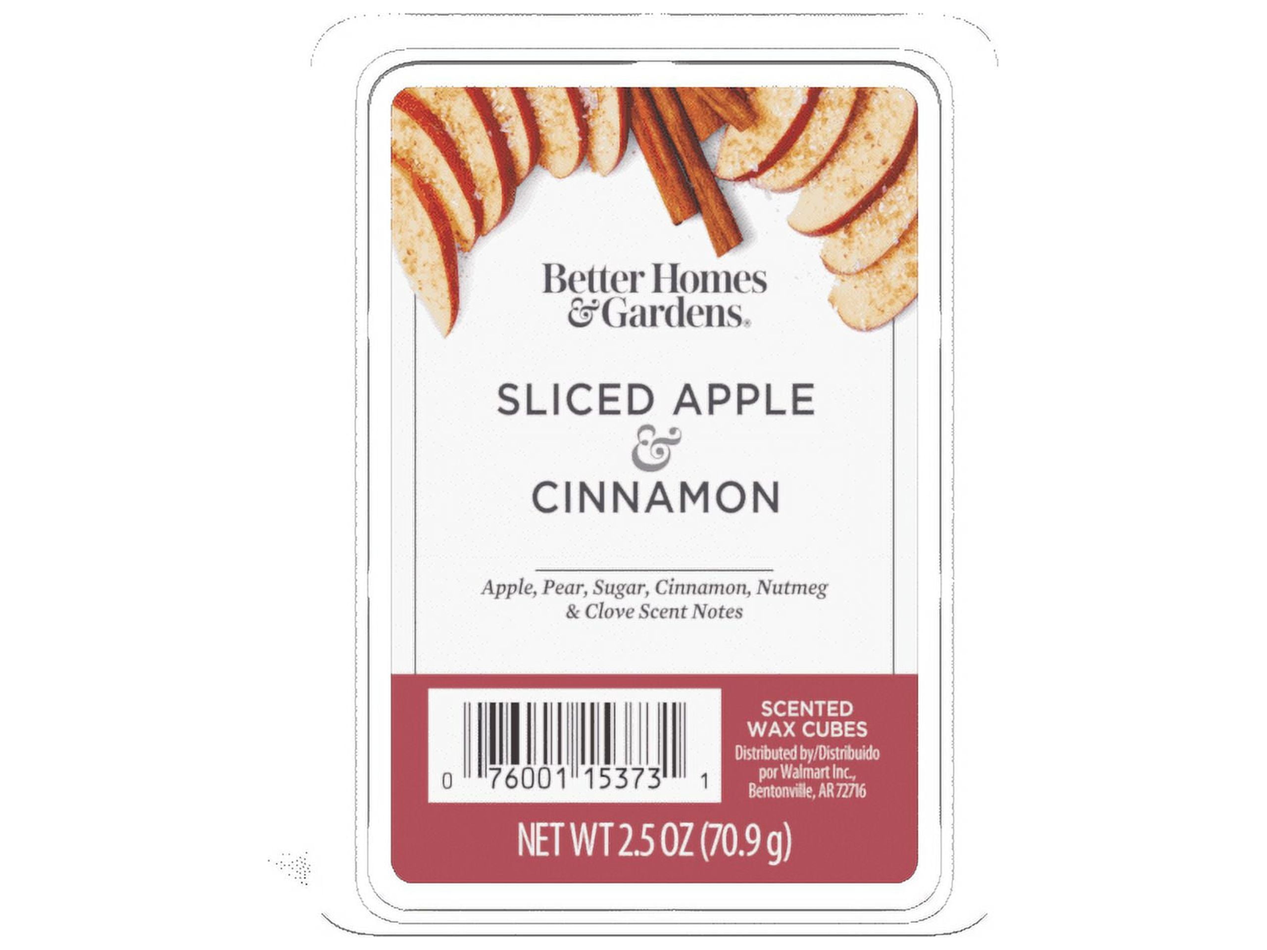 Sliced Apple Cinnamon Scented Wax Melts, Better Homes & Gardens, 2.5 oz  (1-Pack)