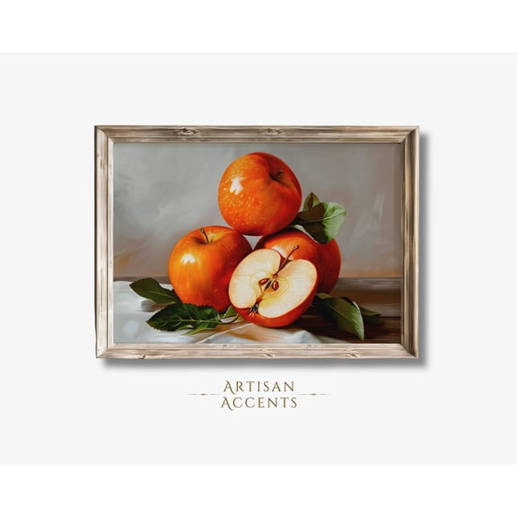 Sliced Apples , Wall Decor , Dining Room, Home Decor , JPEG, Art, Fruit Bowl, Kitchen Unframed Paper Print