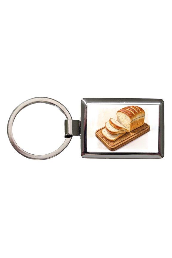 Sliced Bread Best Thing Since Metal Rectangle Keychain