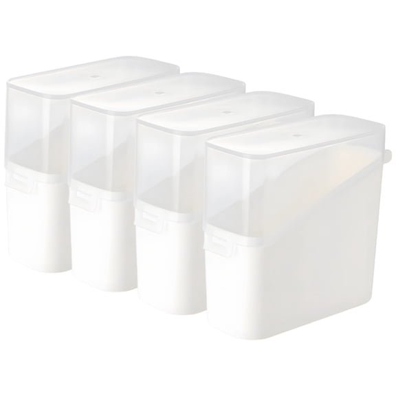 Sliced Cheese Container for Fridge, Cheese Storage Box with Flip-Top Lid, Food Saver Holder, 4-Pack White Plastic, Airtight and Moisture-Proof, Ideal for Storing Cheese, Butter, and More