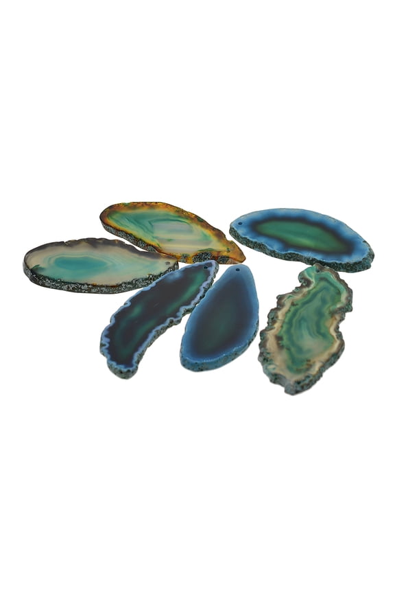 Sliced Dyed Agate Slices Crystal Slice Pendant Jewelry Making Charms Necklace Making Crafting Decorating DIY green