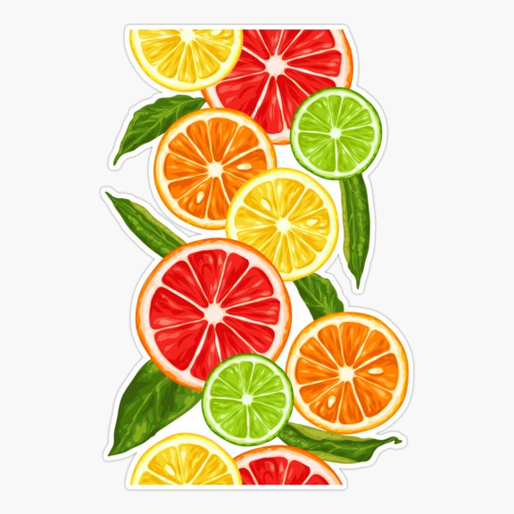 Sliced Grapefruit Orange Limes And Lemons Er, Phone Decal Water Bottle Stickers Car Decals, Funny Birthday Gift