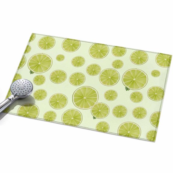 Sliced Lemon Entryway Rug 2x3ft Washable Non Slip Bathroom Rug Low Pile Soft Indoor Floor Front Door Mat Simple Summer Tropical Yellow Rectangle Area Rugs Carpet for Kitchen Office Dining Room Home