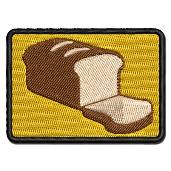 Sliced Loaf of Bread Applique Multi-Color Embroidered Iron-On Patch - 3 Inch Medium