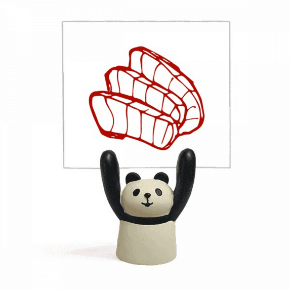 Sliced Raw Fish Cutting Food Memo Holder Cartoon Animal Panda Stand Decoration