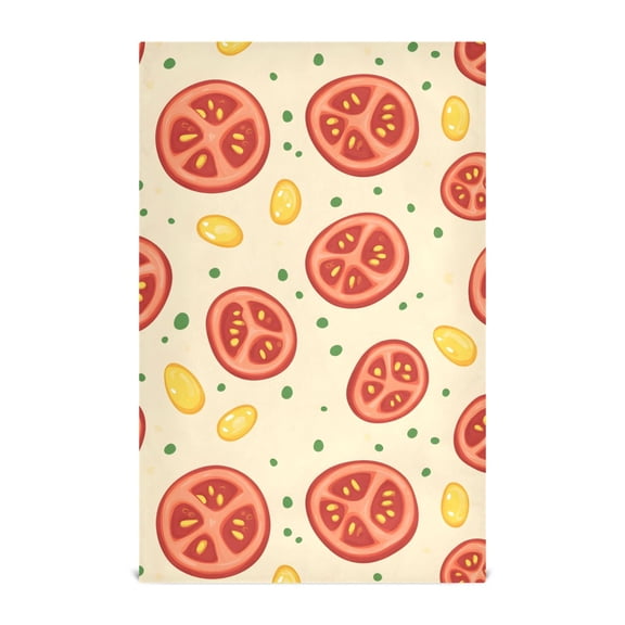 Sliced Tomatoes Pattern Kitchen Towels Waffle Weave Decorative Tea Towels Multi Use Dishcloths 28x18in