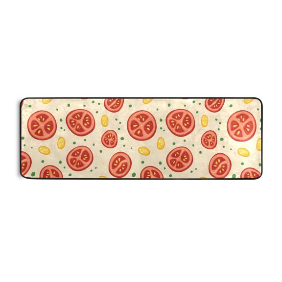 Sliced Tomatoes Pattern Runner Rug 24x72 Inch Cushioned Non Slip Soft Absorbent Floor Mat
