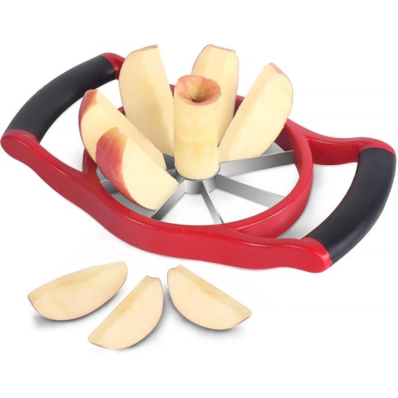 Slicer Corer, 8-Slice [Large Size]   Slicer Corer, , Divider, Wedger,   Easy Grip Fruit Slicer with   for Apples, Pears and , Red