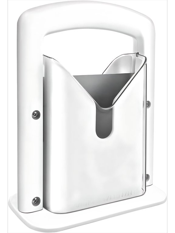 Slicer,Perfect for Bagels, Safe Grip, Guillotine Cutter, Safety Shield, Stainless Steel (white)