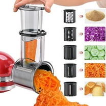 Slicer Shredder Attachment for KitchenAid Stand Mixer with 5 Blades, Cheese Grater Attachment, Fresh Prep Slicer, Bigger Vegetable Salad Maker Accessories for Kitchenaid