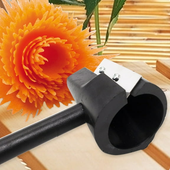 Slicer Vegetable Cutter, Vegetable Slicer and Chopper, Stainless Steel, 1 in Serrated Blade, Black, 1 Pc, Fruit Slicer Cup, Produce Curling, Everyday Cooking