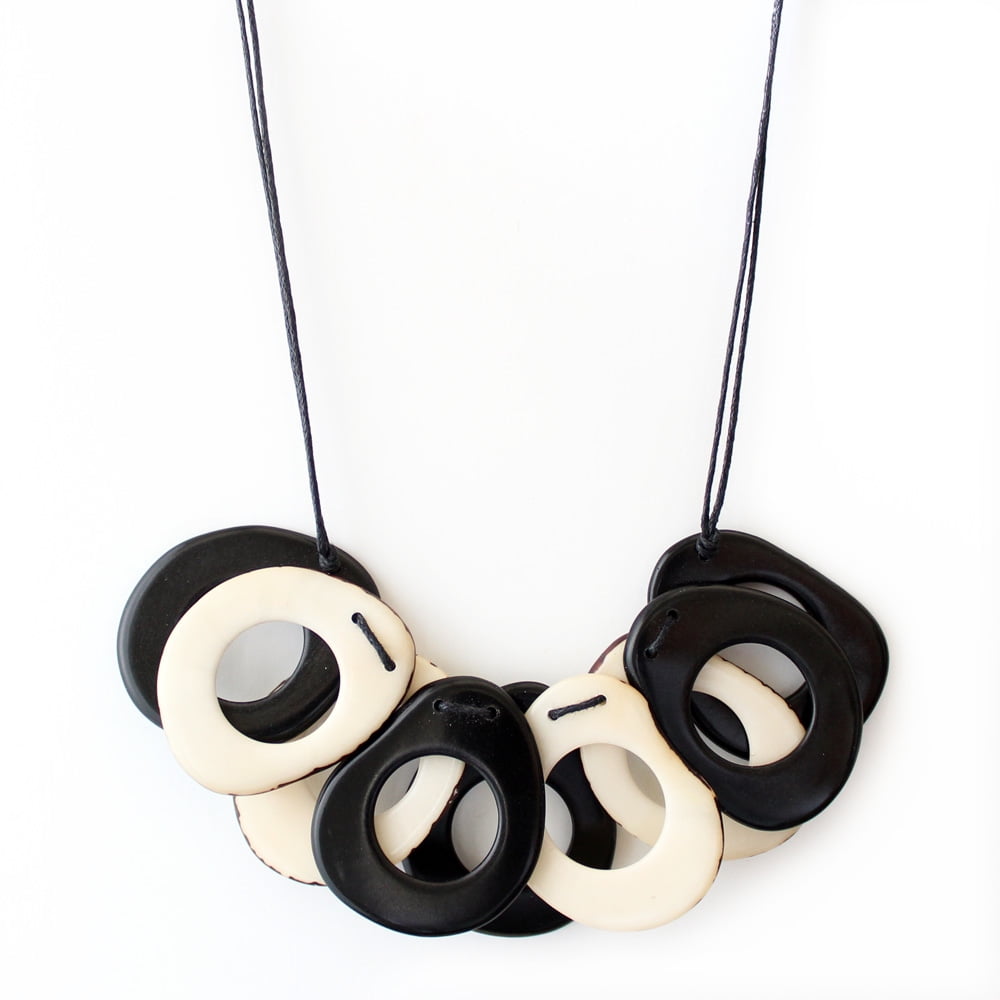 Slices Tagua Necklace in Black and White Handmade Fair Trade Adjustable c5187940 16e4 464e a150 6f4fdfce734e 1.68b16ab0d268a2160c5e2795e0bfcf94