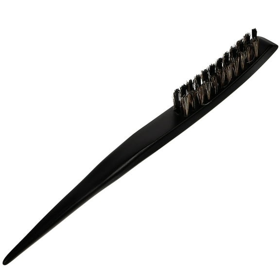 Raindrops Black Wood Hair Brush with Pig Bristle, Slick Back Styling Brush for Gentle Hair Care and Easy Grooming