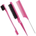 thumbnail image 1 of Slick Back Hair Brush Set - 3 Pcs, Rose Red, 1 of 5