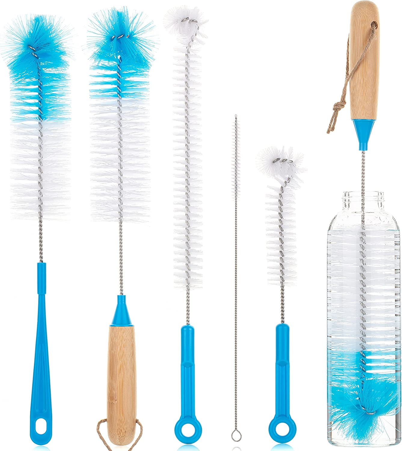 Flexible Hygienic Bottle Brushes, 5 Colors