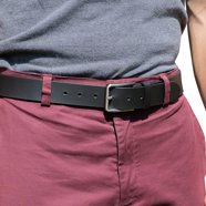 Men's Outback Belt - Full Grain Leather, Nickel-Free Buckle, Brown, 44 Inches