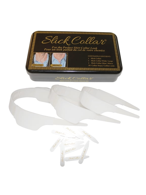 Adjustable Shirt Collar Support Bonus Kit with Collar Stays for Men and Women Shirts in Black EDC Box