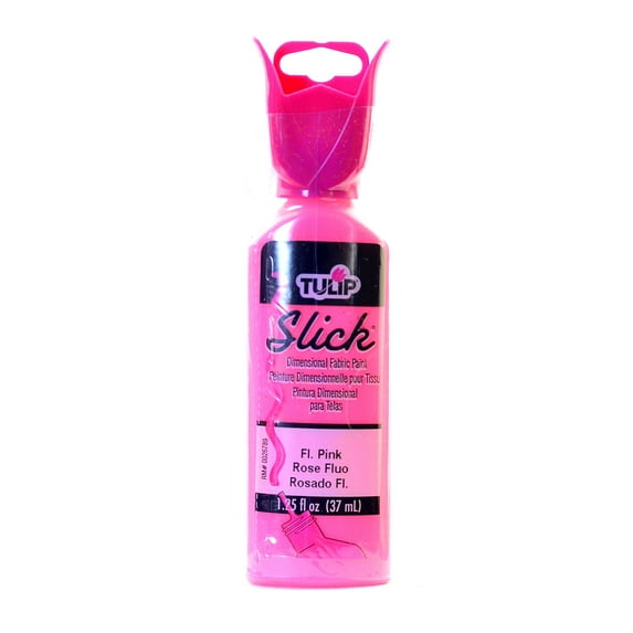 Slick Dimensional Fabric Paint fluorescent pink, 1 1/4 oz. (pack of 6)