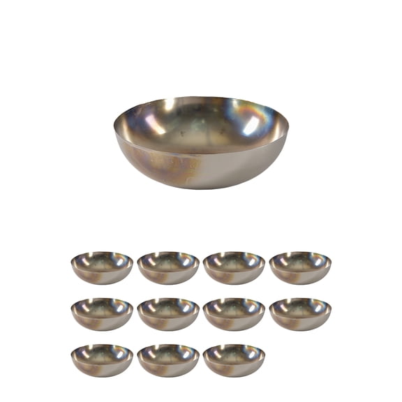Slick Iron Bowl, Round Iridescent Decorative Metal Bowl for Fruit, Pack of 12
