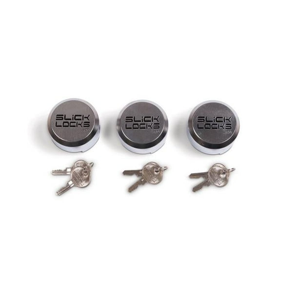 Slick Lock Replacement Aluminum Puck Lock - Keyed Alike - Pack of 3
