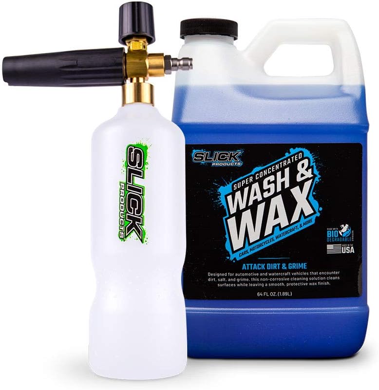 Slick Products OffRoad Wash (64 oz.) + Pressure Washer Foam Cannon