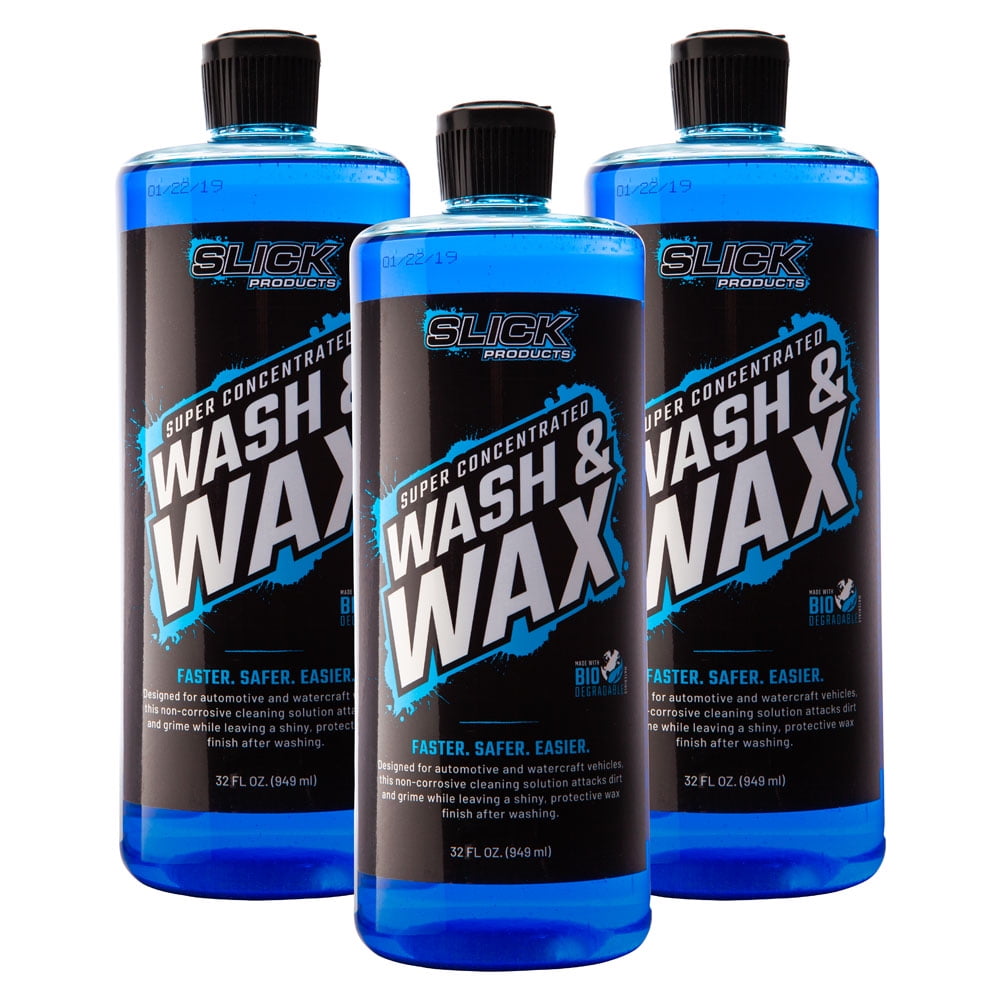 Slick Products Wash & Wax Foam Shampoo Cleaning Solution for Car, Truck,  RV, & Boat, 32 fl oz 