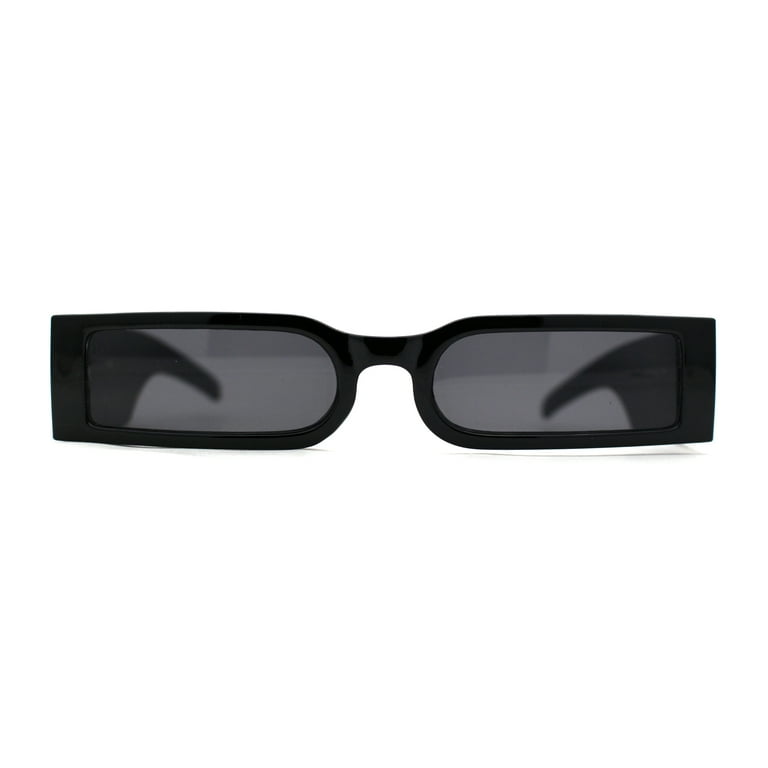 Slick Thick Temple Thin Slit Lens Mod Rectangle Sunglasses All