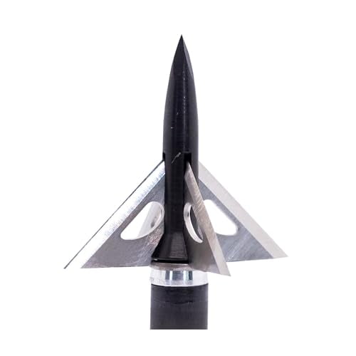 Slick Trick GrizzTrick 125gr Broadhead 4-Pack, 2-1/2Inch Cutting Diameter, .035Inch Steel Blades, Bone-Splitting Tip, Archery Hunting (15STGT2-125)