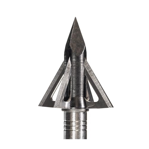 Slick Trick Standard 125gr Broadhead 4-Pack, 2-Inch Cutting Diameter, 4-Edge Bone-Splitting Tip, Alcatraz Bladelock System for Extreme Penetration (15ST125S)