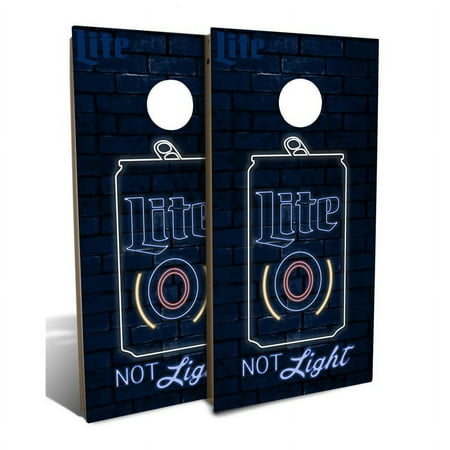 Slick Woody's 48" Backyard Miller Lite Not Light Cornhole Board Set in Blue