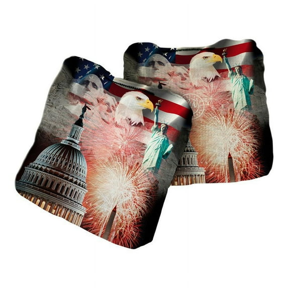 Slick Woody's America Fabric Pro Cornhole Bags in Multi-Color