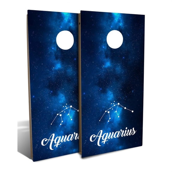 Slick Woody's Backyard Aquarius Cornhole Board Set with 8 Bags in Multi-Color
