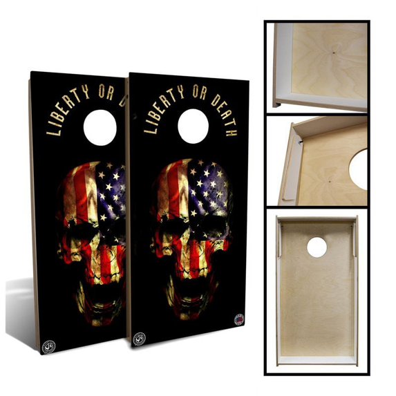 Slick Woody's Backyard Liberty Or Death Cornhole Board Set in Multi-Color