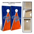 thumbnail image 1 of Slick Woody's Backyard New York Triangle Cornhole Board Set in Blue/Orange, 1 of 1