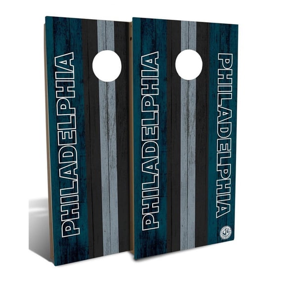 Slick Woody's Backyard Philadelphia Football Cornhole Board Set in Multi-Color