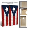 thumbnail image 1 of Slick Woody's Backyard Puerto Rico Flag Wood Cornhole Board Set in Multi-Color, 1 of 1