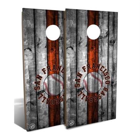 Slick Woody's Backyard San Francisco Baseball Cornhole Board Set in Gray